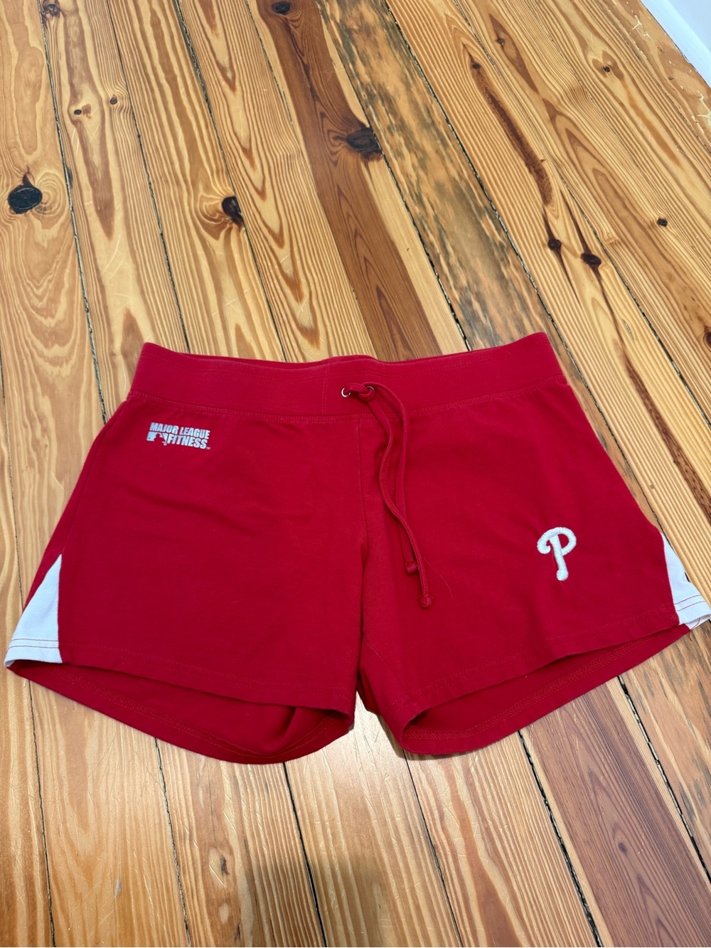 Major League Fitness Phillies Red Drawstring Shorts | Size small